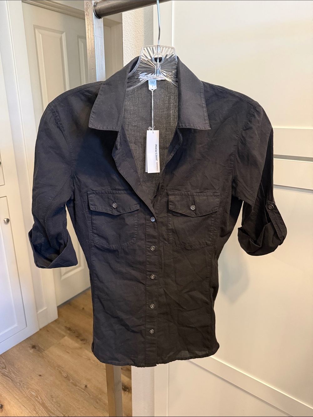 NWT James Perse Black Button-Up Shirt